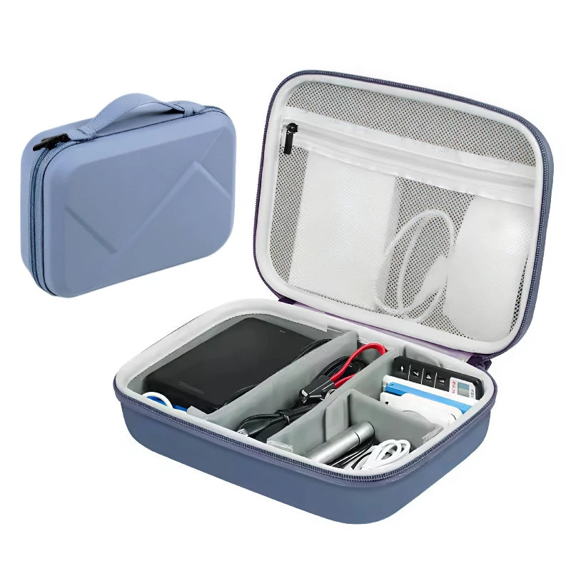 EVA Hard Shell Electronics Organizer Case Travel Storage Box for Power Bank Portable Charger USB Cables Hard Drive Gadget Bag