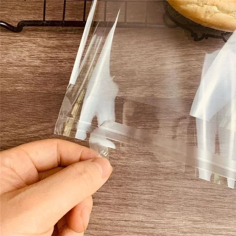100PCS Multiple Size Clear Self-adhesive Cello Cellophane Bag Self Sealing Small Plastic Bags For Candy Packing Resealable Bags