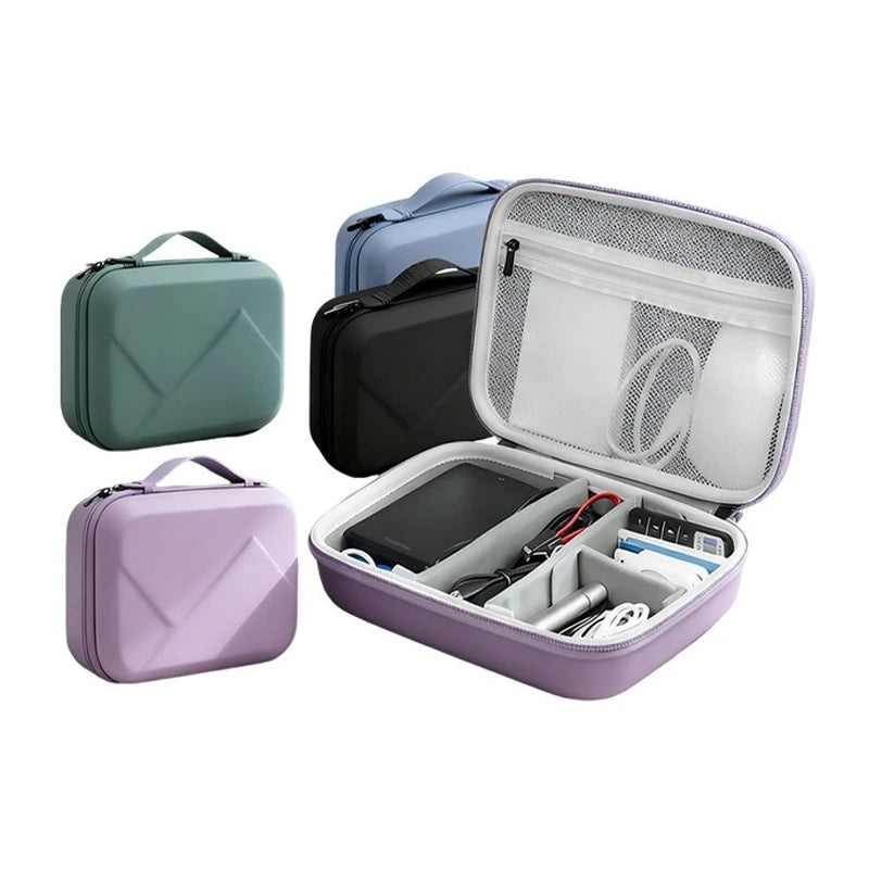 EVA Hard Shell Electronics Organizer Case Travel Storage Box for Power Bank Portable Charger USB Cables Hard Drive Gadget Bag