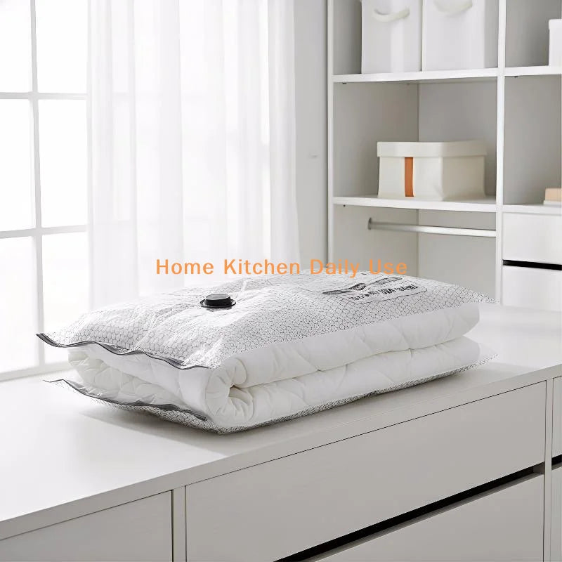 portableClothing Vacuum Storage Bags 1 6Pcs with Reliable Sealing Clip Save Space for Travel Luggage and Home Closet