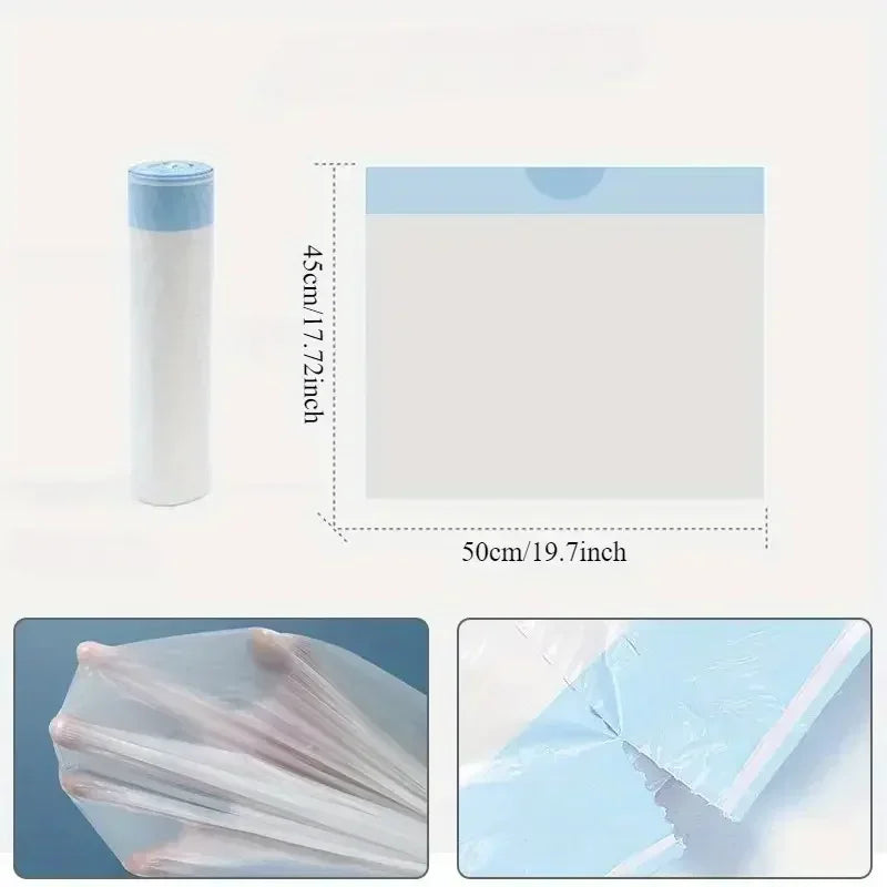 75/300pcs Garbage Bag with Drawstring Household Disposable Transparent Garbage Bag Kitchen Dormitory Living Room