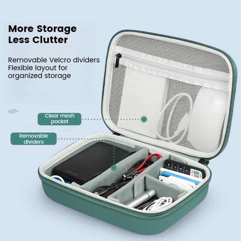 EVA Hard Shell Electronics Organizer Case Travel Storage Box for Power Bank Portable Charger USB Cables Hard Drive Gadget Bag